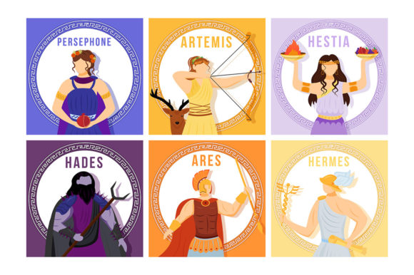 Ancient Greek Gods Social Media Post Set