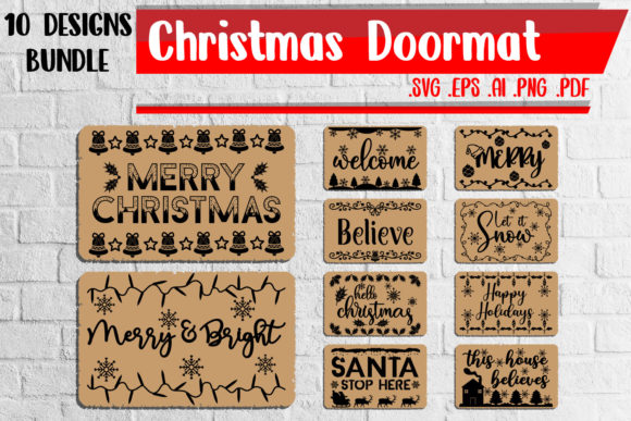 Christmas Doormat Bundle Svg Eps Png Ai
