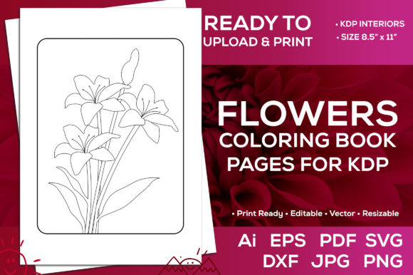 Flowers Coloring Book Pages for Kdp Pdf