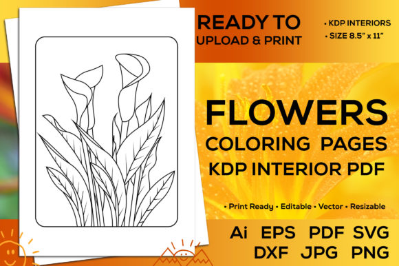 Flowers Coloring Pages Kdp Interior Pdf
