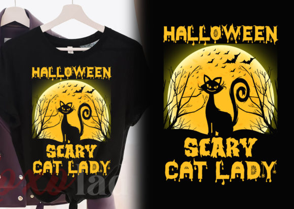 Halloween Scary Cat Lady Graphics