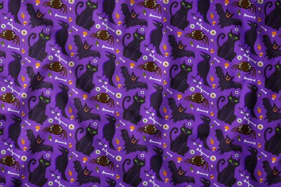 Halloween Spooky Animal Seamless Pattern