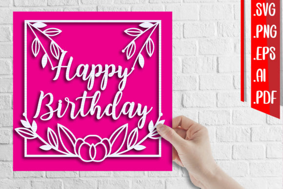 Happy Birthday Papercut 3 - Graphics & Crafts