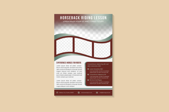 Horseback Riding Lesson Vertical Flyer Graphics and Print Templates