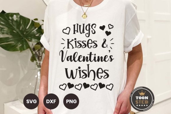 Hugs Kisses Valentine's Wishes SVG V1