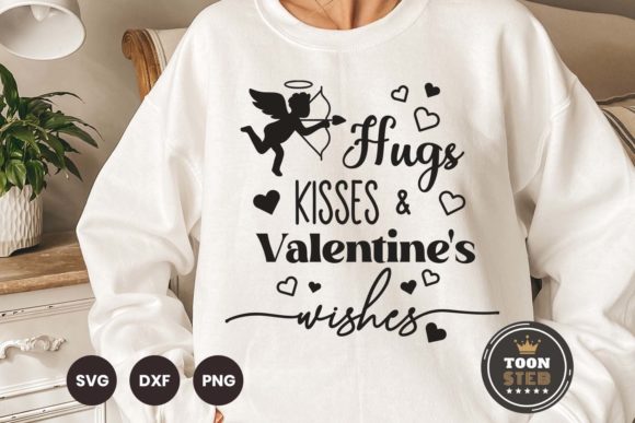 Hugs Kisses Valentine's Wishes SVG V2