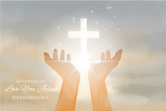 Love Jesus-Cross-Crucifix Watercolor Graphics