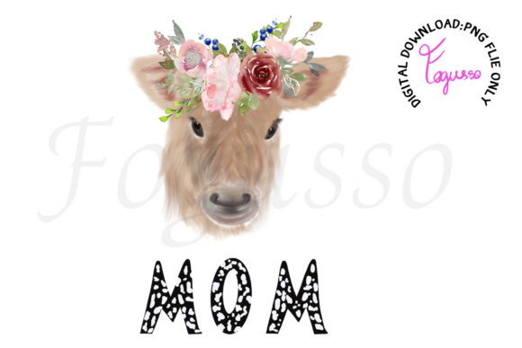 Mom Cow Mom Sublimation Clipart: Graphics for Creative Sellers