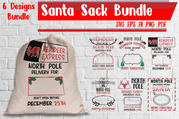 Santa Sack Bundle: Graphics for Crafts & Digital Selling