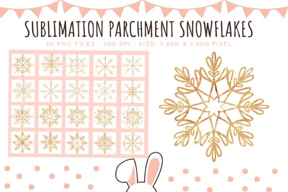 Sublimation Parchment Snowflakes Graphics