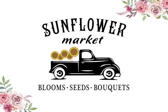 Sunflower Market Embroidery Design