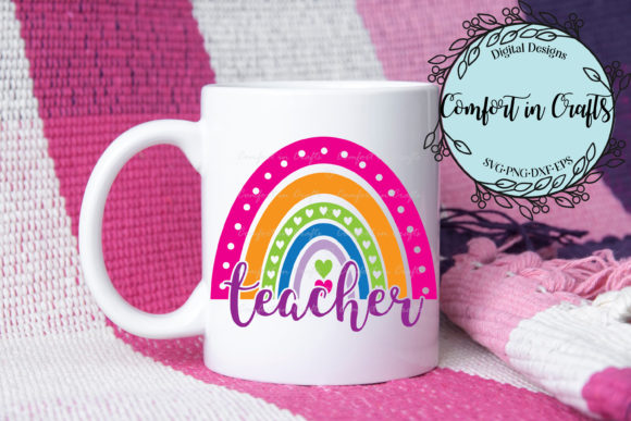Teacher Heart Rainbow Graphics and Crafts