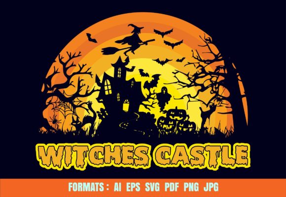 Witches Castle Cats Graphics